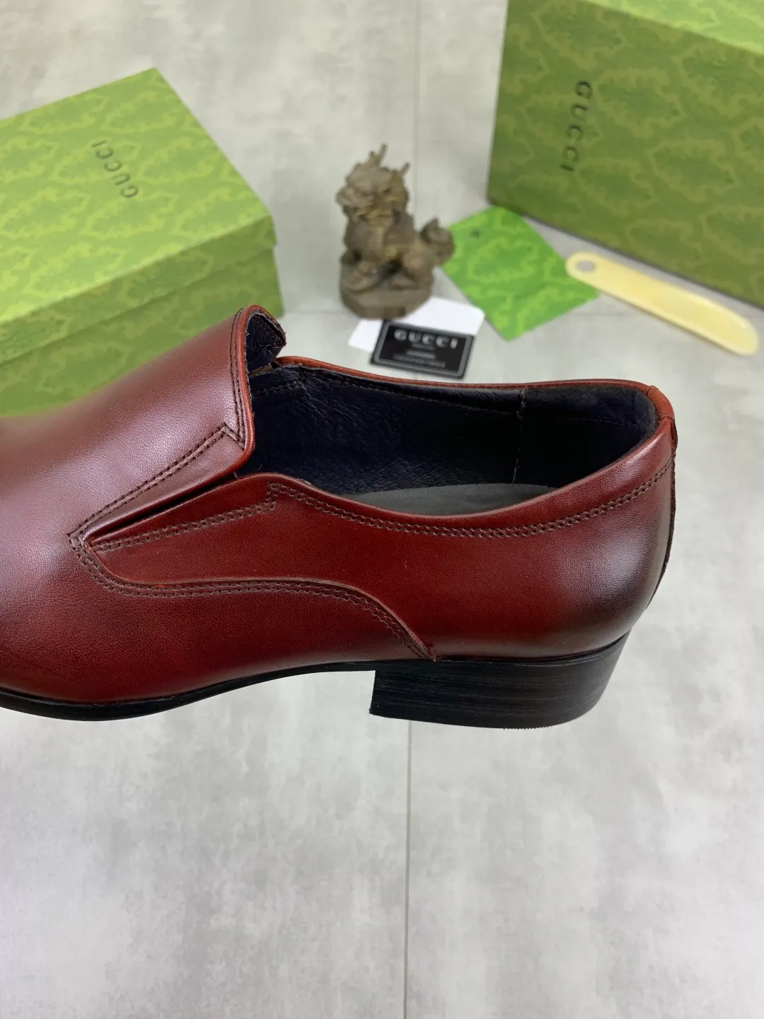 Men's Men's Shoes 💰P500 [New Style] 💰💎💎💎 [Gucci] GUCCI high-end men's formal business leather shoes, original order 1:1! Original imported high-end calfskin, original metal buckle, imported first-layer pigskin lining for feet, original high-end outsole, men's shoe size: 38-44